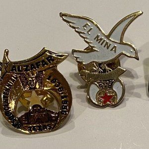 Vintage Lot Of 4 Pins Shriner Masonic El Mina Bird Imperial Council Alzafar TX